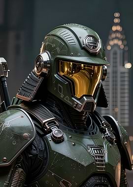 Futuristic Samurai Warrior