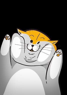 Cute Chubby Cat Waving