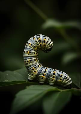Caterpillar on a Leaf