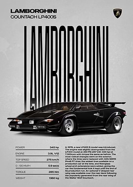Lamborghini Countach LP400S Poster