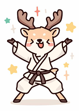 Cute Deer in Karate Gi