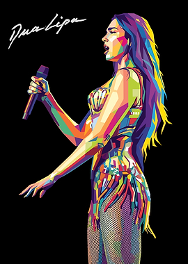 Dua Lipa Pop Art Portrait