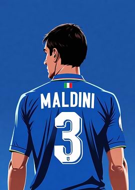 Paolo Maldini Italy Football Jersey