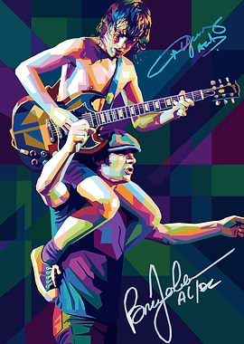 AC/DC Rock Band Pop Art
