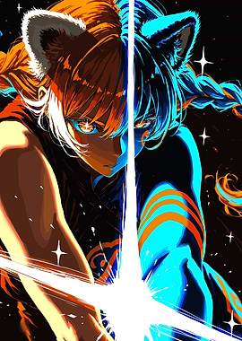 Dual-Wielding Anime Character