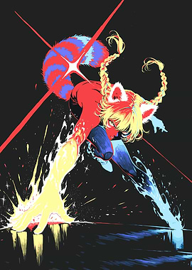 Red Panda Girl with Elemental Powers