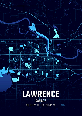 Lawrence Kansas Midnight City Map