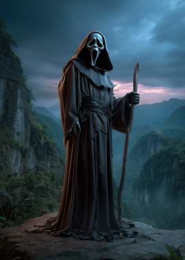 Ghostface in a Mountain Landscape
