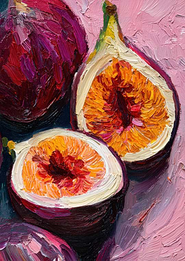 Oil Painting of Ripe Figs