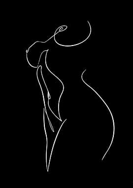 Minimalist Line Art of a Woman
