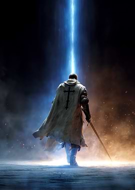 Knight in a holy beam of light