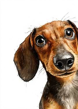 Close-up of a Dachshund's face