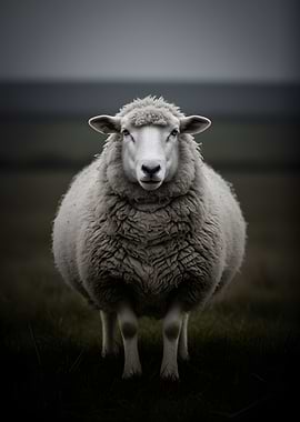 Sheep in a Moody Landscape