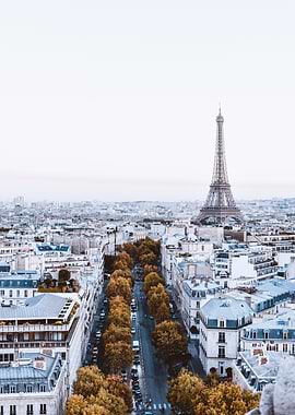Eiffel Tower and Parisian Street