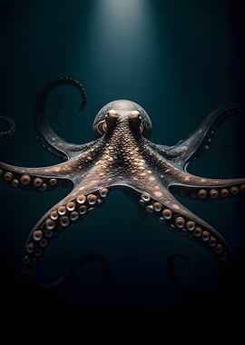 Giant Octopus in Deep Ocean