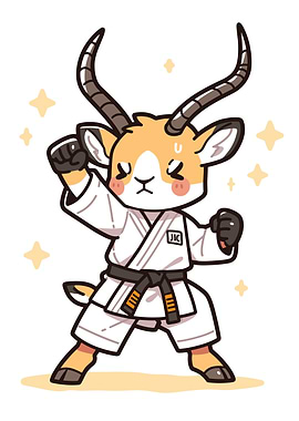 Cute Gazelle in Karate Gi
