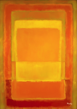 Golden Ember Color Field Abstract Painting