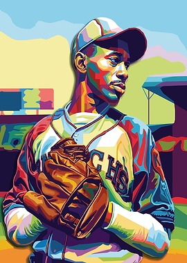 Pop Art Baseball Player Portrait