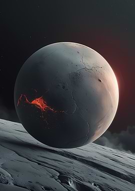 Cracked Planet with Lava