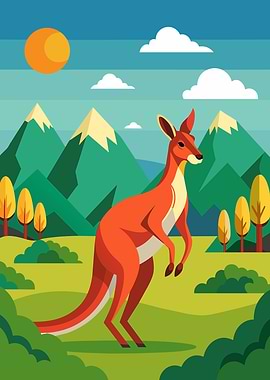 Kangaroo in a Natural Landscape