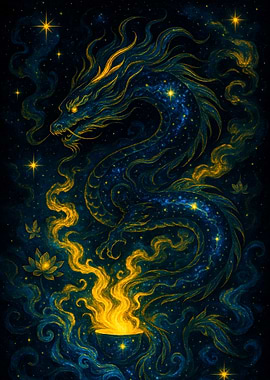 Cosmic Dragon with Fiery Offering