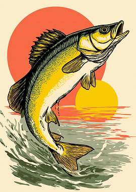 Jumping Fish at Sunset