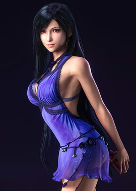 Tifa Lockhart in a purple dress