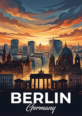 Berlin Cityscape at Sunset