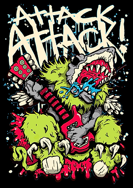 Monster Playing Guitar