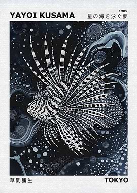 Yayoi Kusama Lionfish Painting