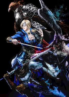 Fantasy Characters with Swords and Eagle