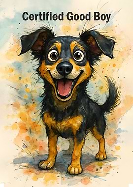 Certified Good Boy Dog Painting
