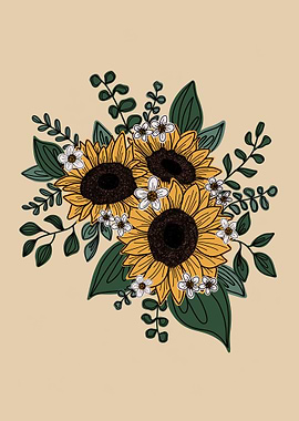 Sunflower Bouquet with Greenery