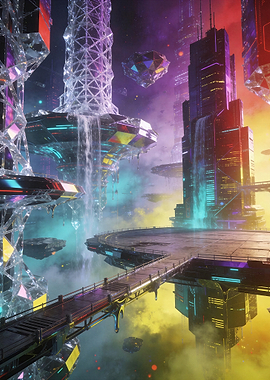 Hovering Futuristic Skyscraper Cascades