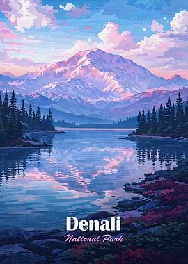 Denali National Park Vintage Poster