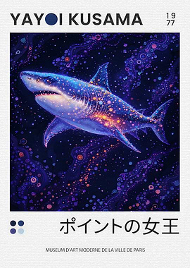 Yayoi Kusama Shark Painting