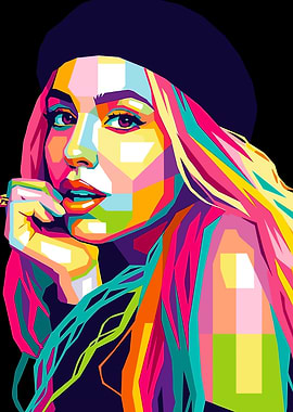 Ava Max Colorful Pop Art Portrait