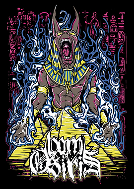 Anubis Emerging from Pyramids