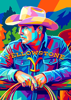 Yellowstone Cowboy Pop Art