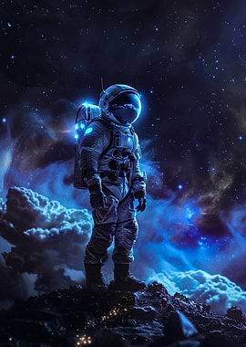 Astronaut in Cosmic Nebula