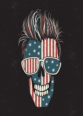 American Flag Skull