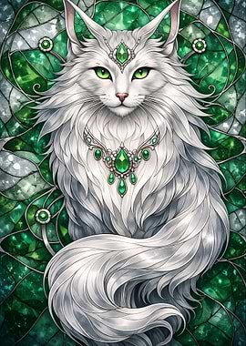 Majestic White Cat