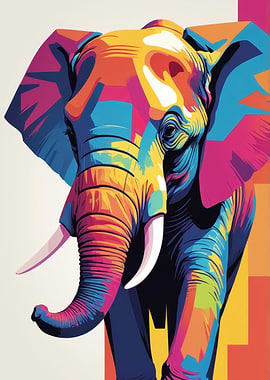 Colorful Elephant Portrait