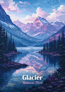 Glacier National Park Vintage Poster