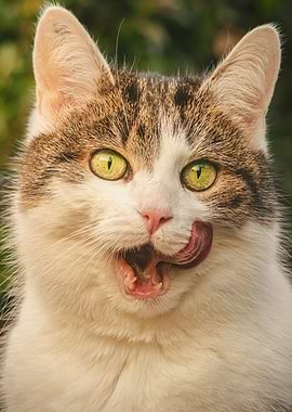 Cat licking its nose