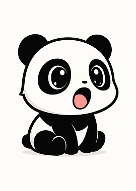 Cute Baby Panda Sitting