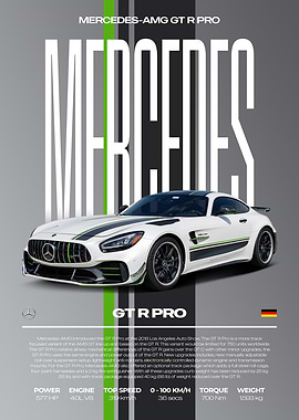Mercedes-AMG GT R PRO Car Poster