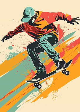 Skateboarder in Action