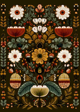 Folk Art Floral Illustration