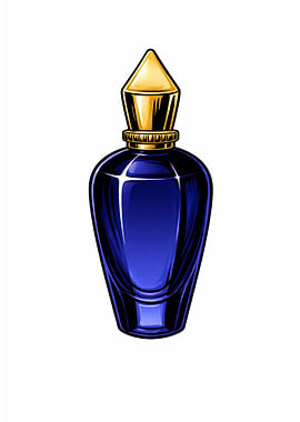 Elegant Blue Designer Fragrance Flacon with Gold Cap